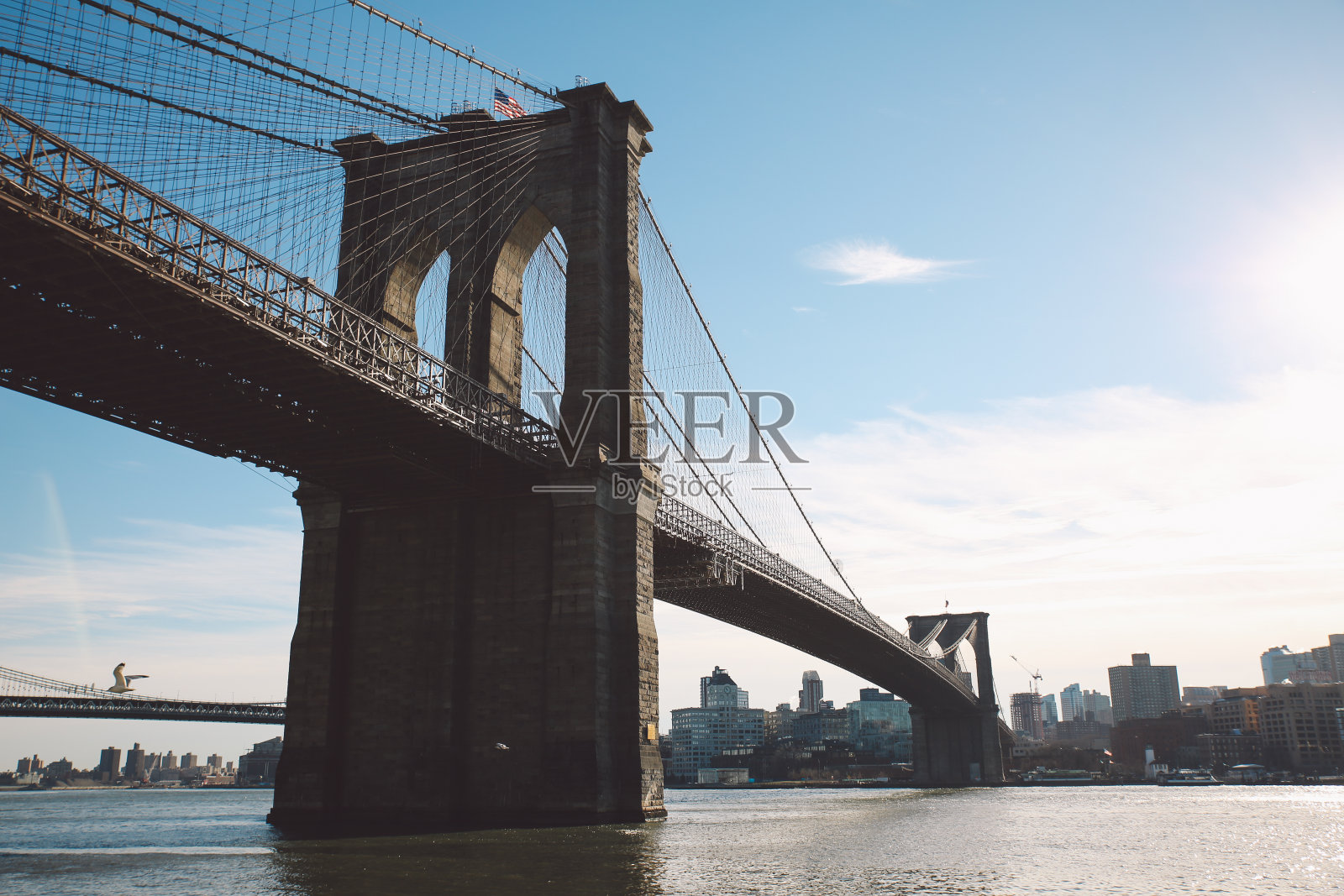 悬索桥的低角度视图照片摄影图片