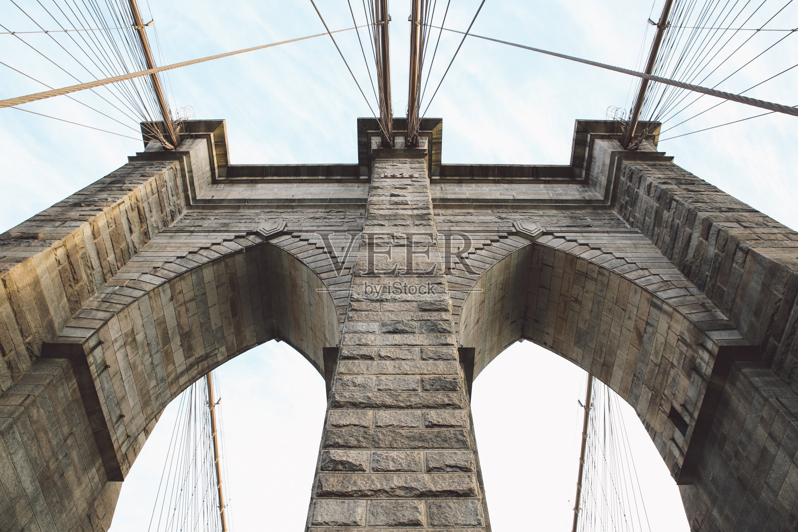 布鲁克林天空之桥照片摄影图片