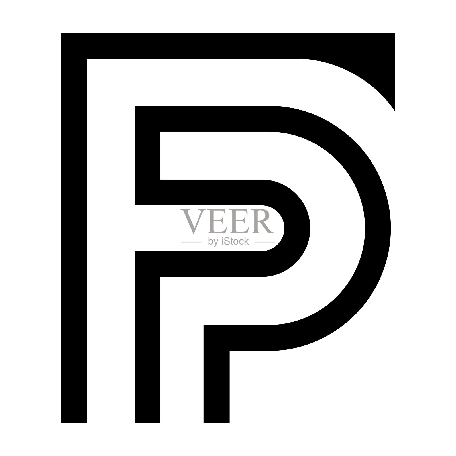 专业创新初始FP标识和PF标识。字母FP或PF最小优雅的字母组合。优质商业艺术字母符号和标志插画图片素材