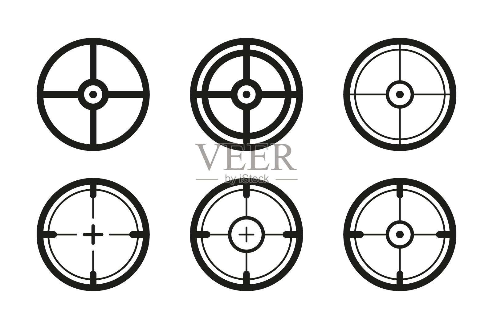 高品质和精确瞄准瞄准火器和武器。瞄准，瞄准，精度，准确性，火器，武器，瞄准镜，瞄准线，瞄准，射击。插画图片素材
