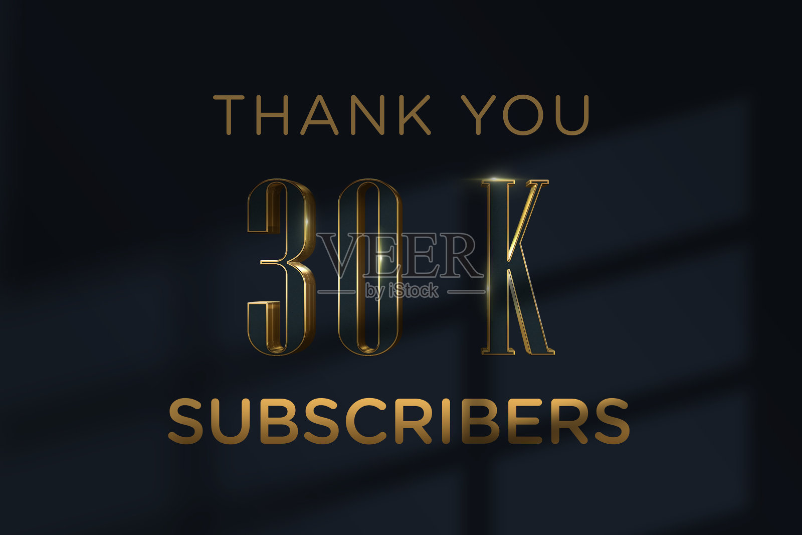 30万订户庆祝问候横幅与豪华黄金设计插画图片素材