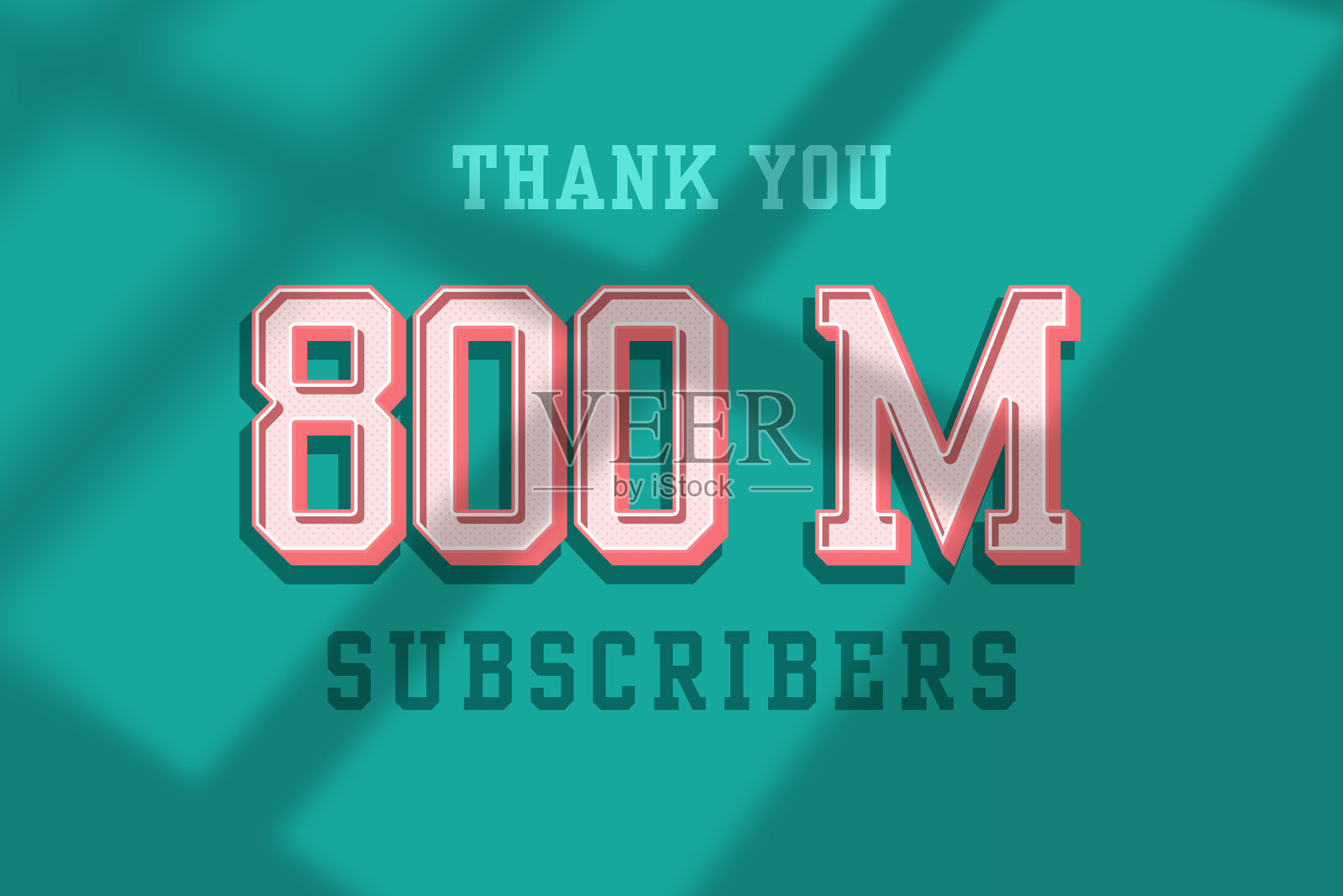 8亿用户庆祝问候横幅粉红色复古设计插画图片素材