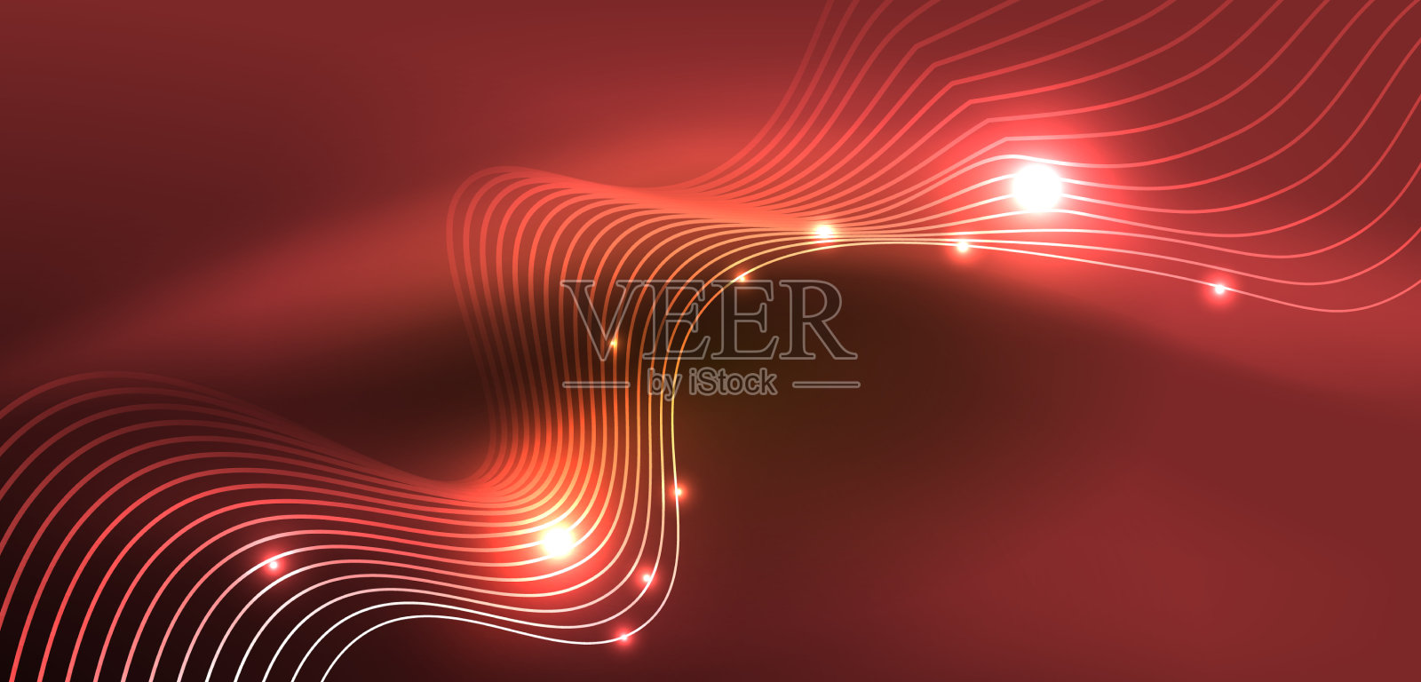 闪亮发光的霓虹灯波或霓虹灯激光秀插画图片素材