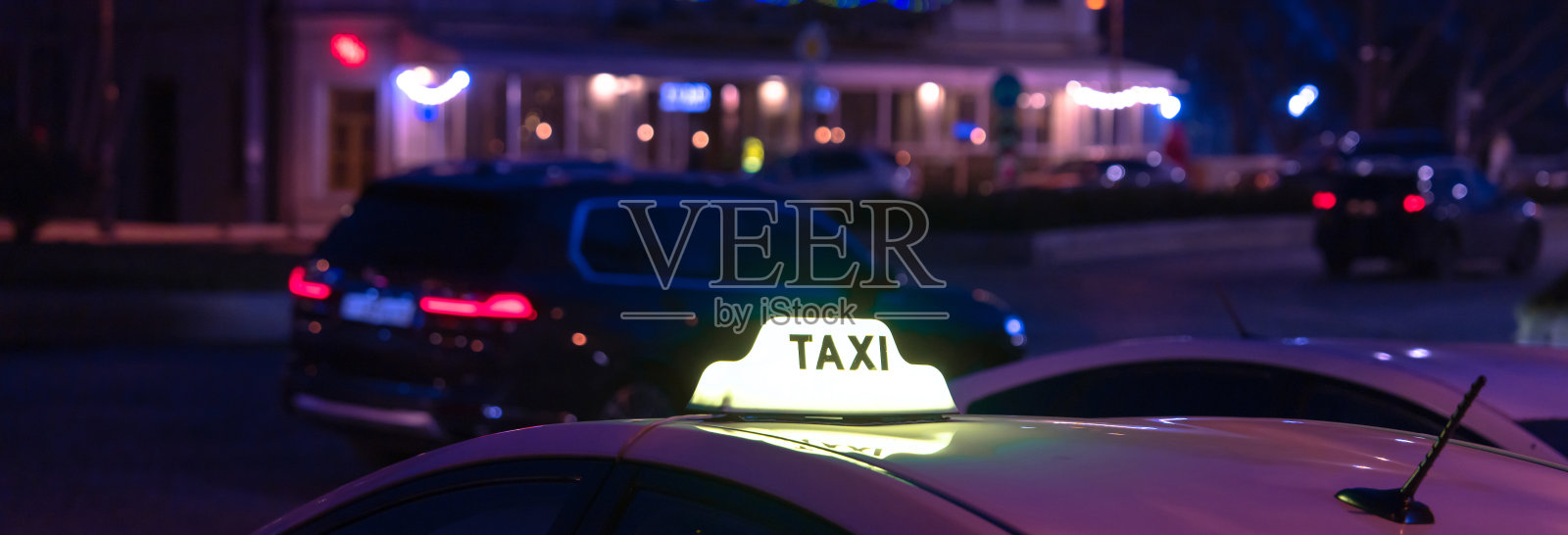 有的士标志的汽车照片摄影图片