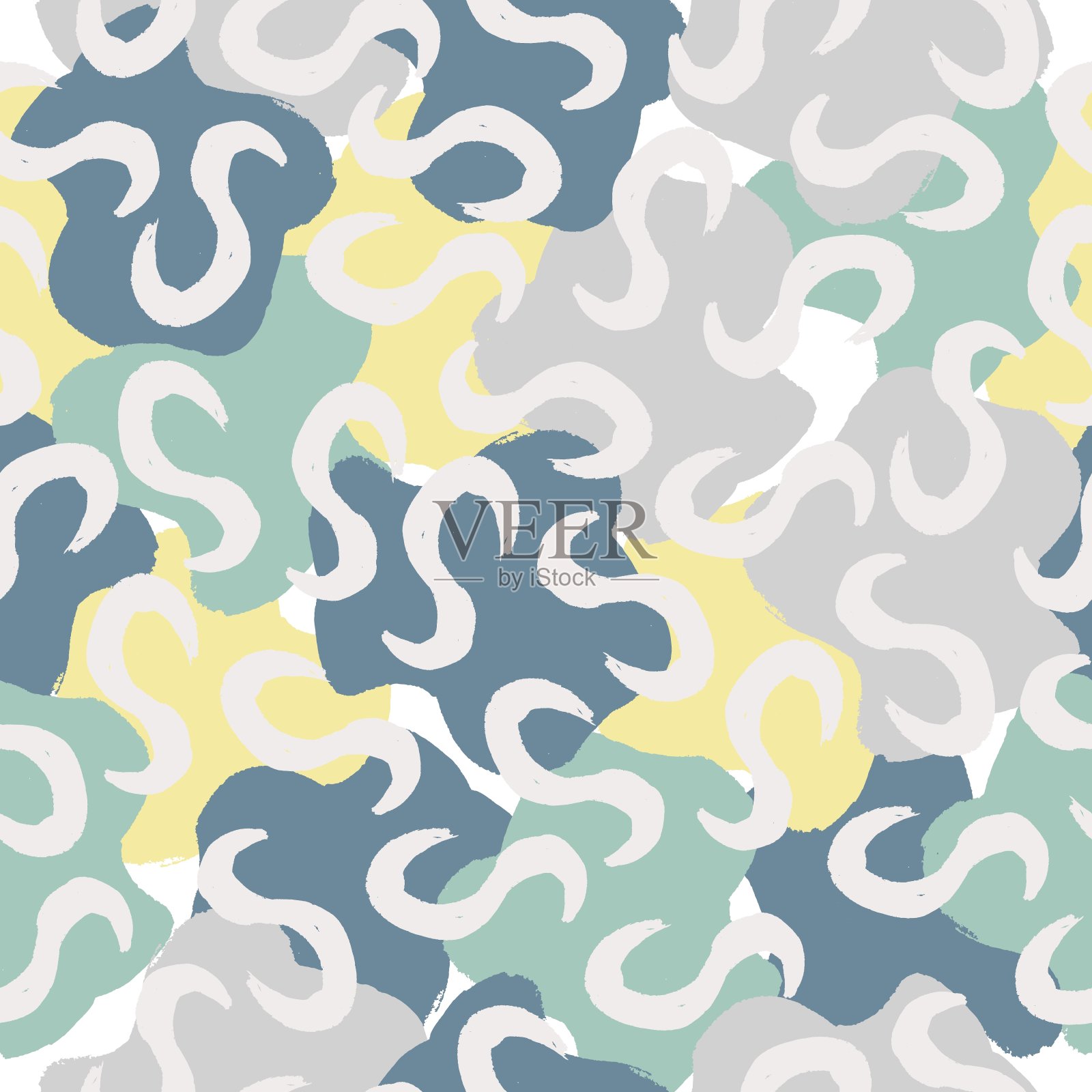 矢量多色无缝图案从blots。自由形式的抽象点。用于纺织品、墙纸、包装纸的设计插画图片素材