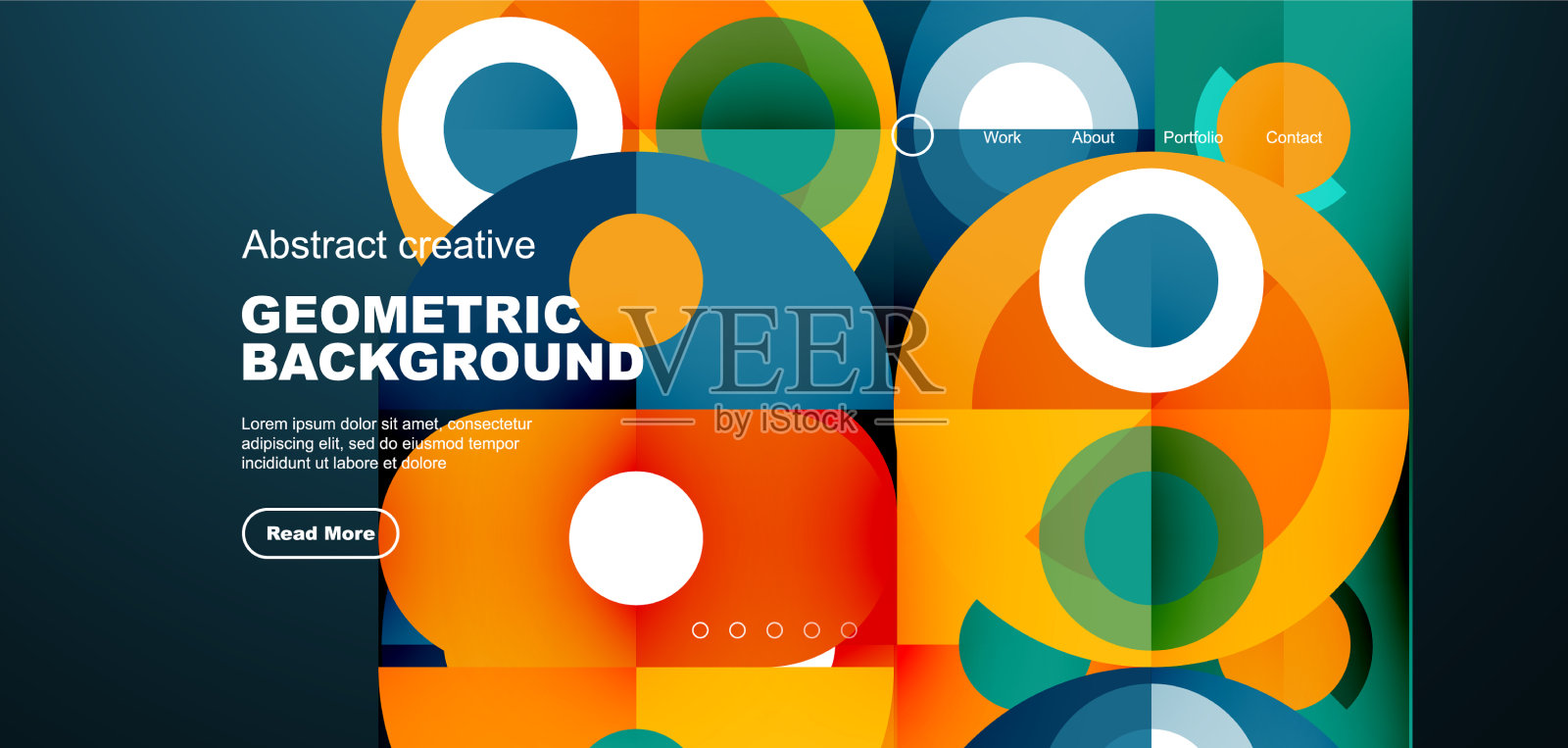 抽象技术登陆页面的背景与插画图片素材