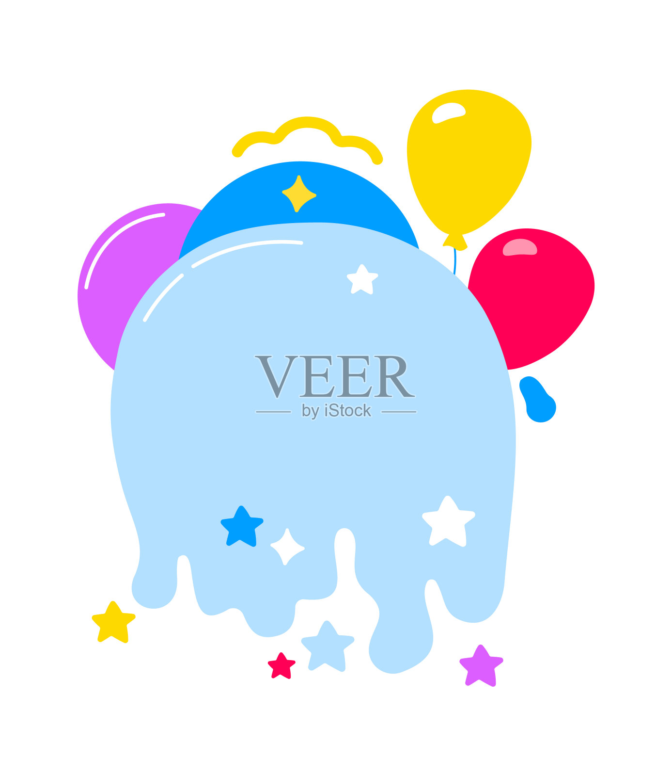 幼稚的刻字徽章插画图片素材