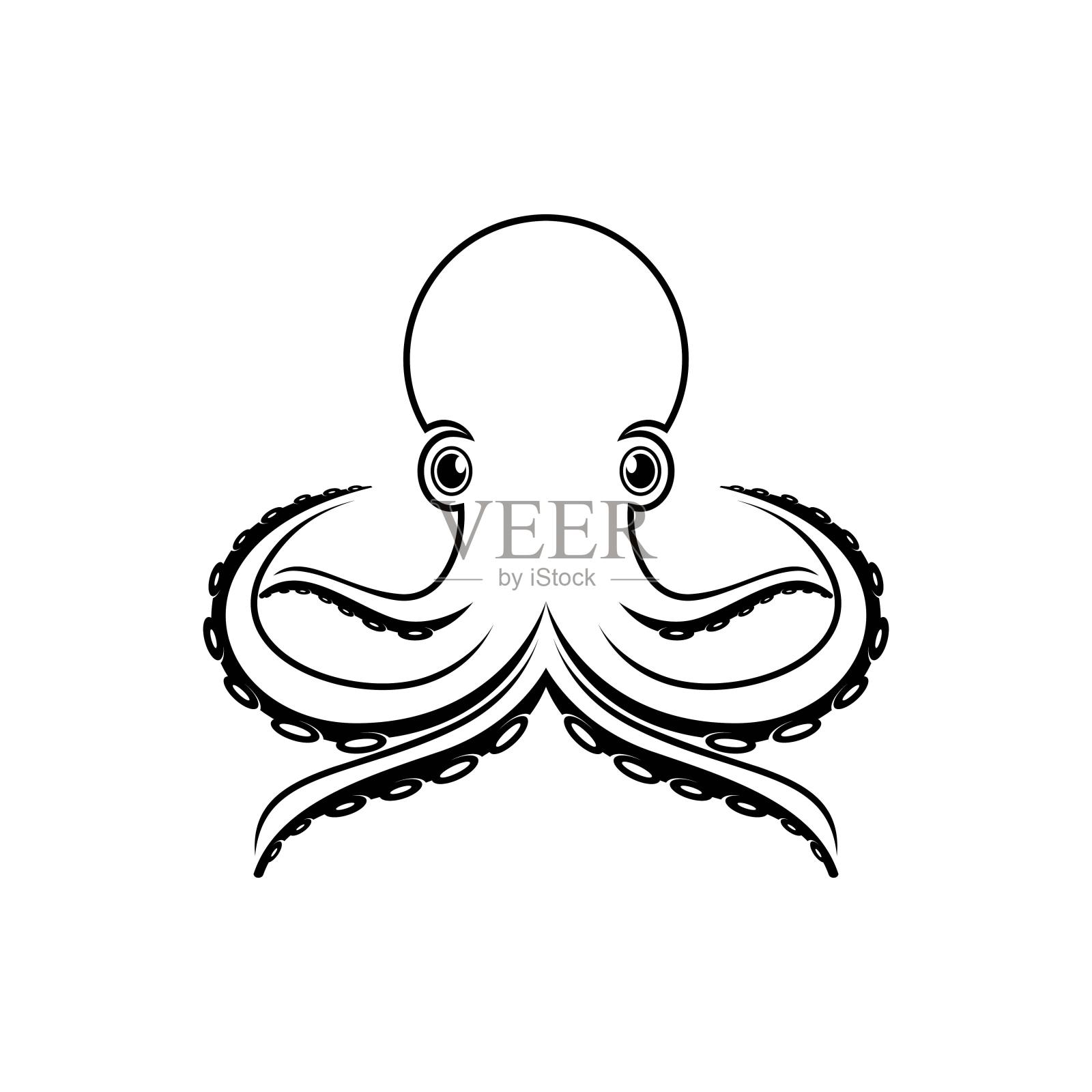 章鱼标志模板矢量图标设计插画图片素材