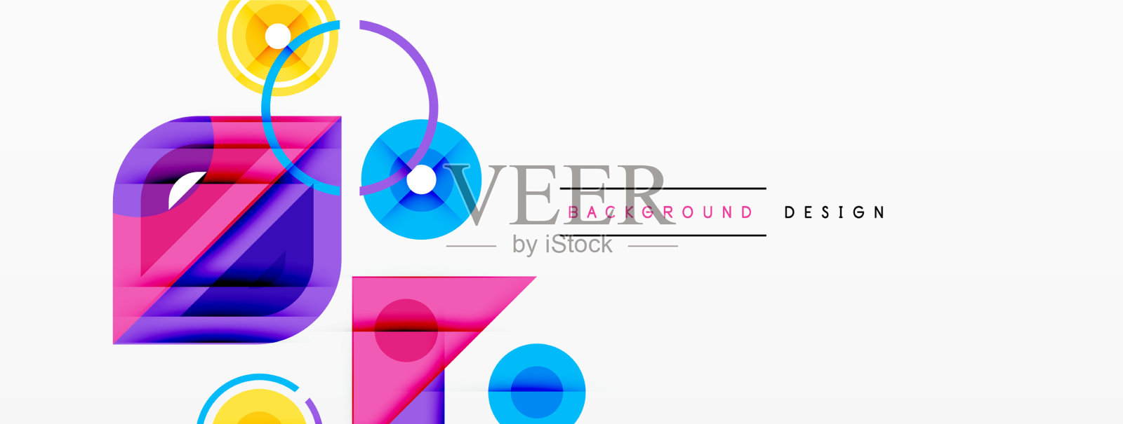 彩色三角形和圆形背景插画图片素材