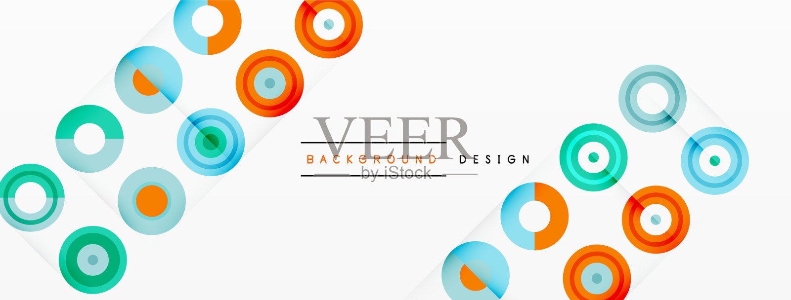 引人注目的彩色圆圈的背景插画图片素材