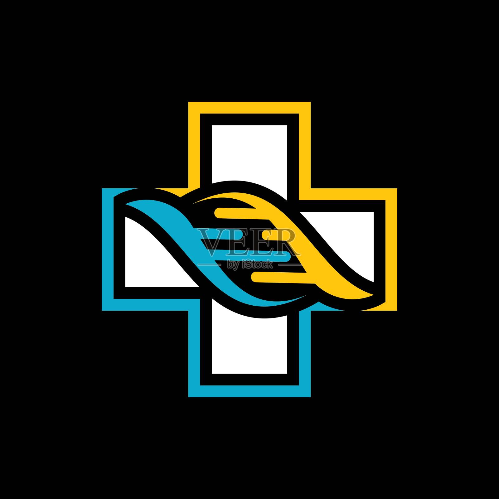 医学和dna标志模板图标设计插画图片素材