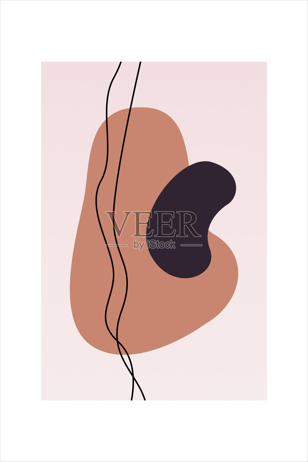 世纪中期墙壁艺术装饰印刷海报插画图片素材