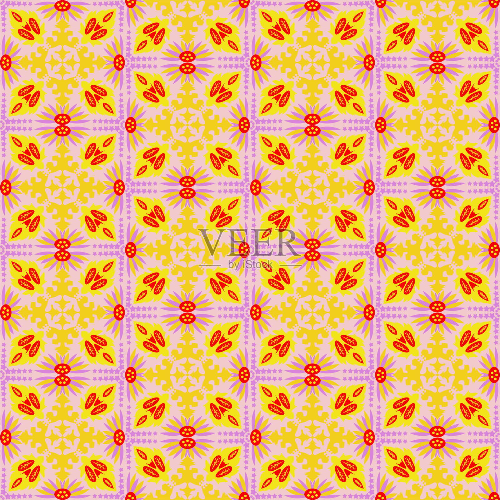 花园自然无缝图案花卉背景锦缎土著装饰艺术插画图片素材