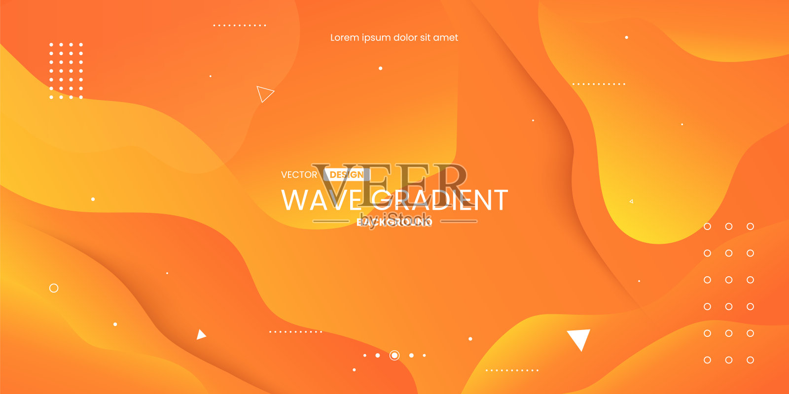 现代梯度橙色抽象流体形状背景插画图片素材