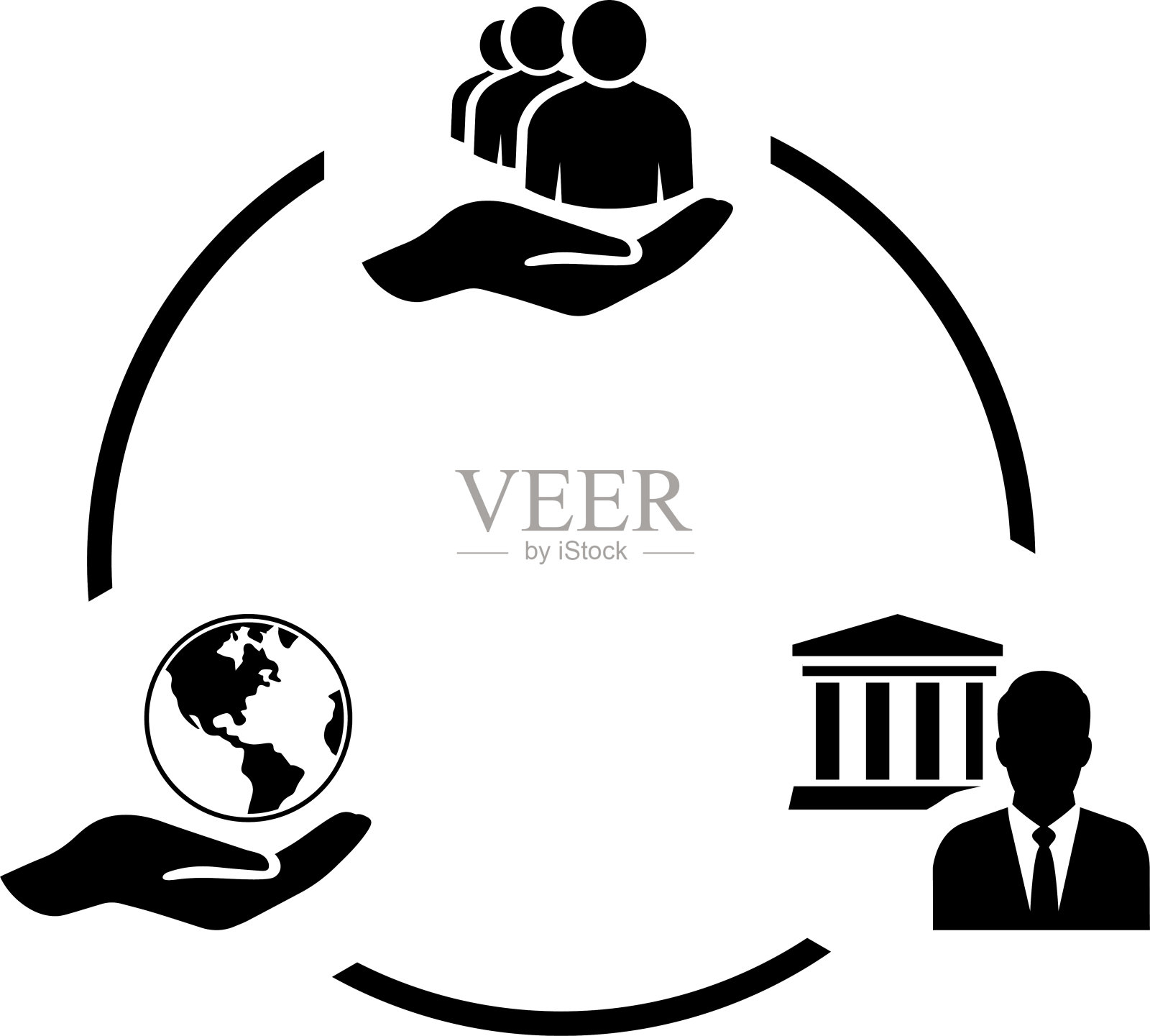 环境节约和可持续发展的原则标志为ESG概念插画图片素材