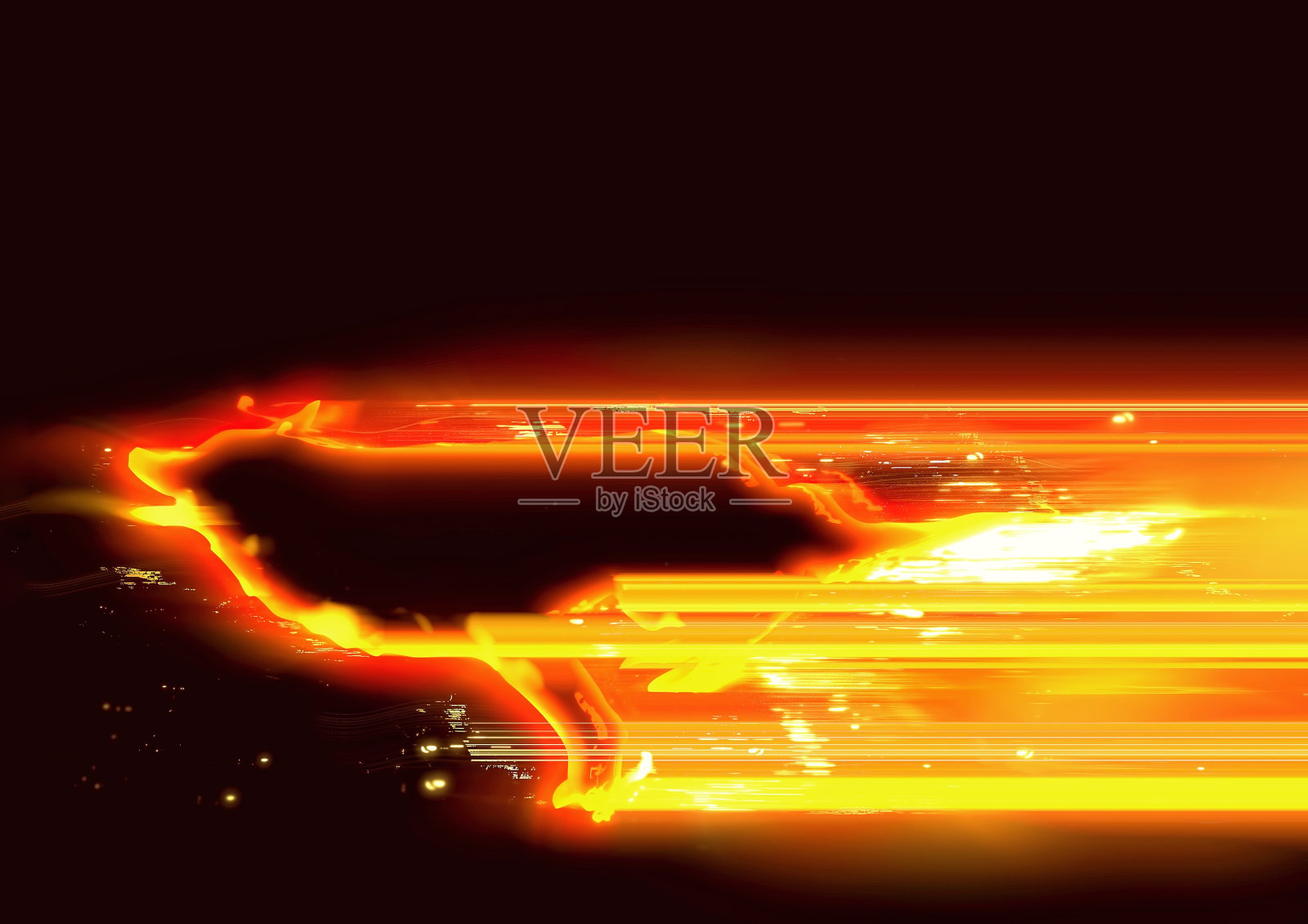 奔跑的火焰狗的三维插图照片摄影图片