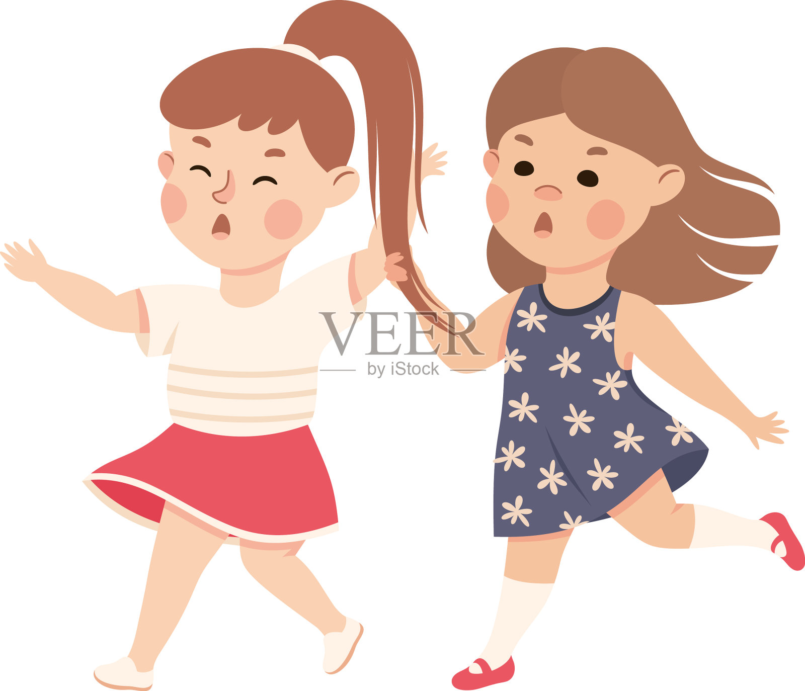 无礼的女孩欺负和虐待她的同伴设计元素图片