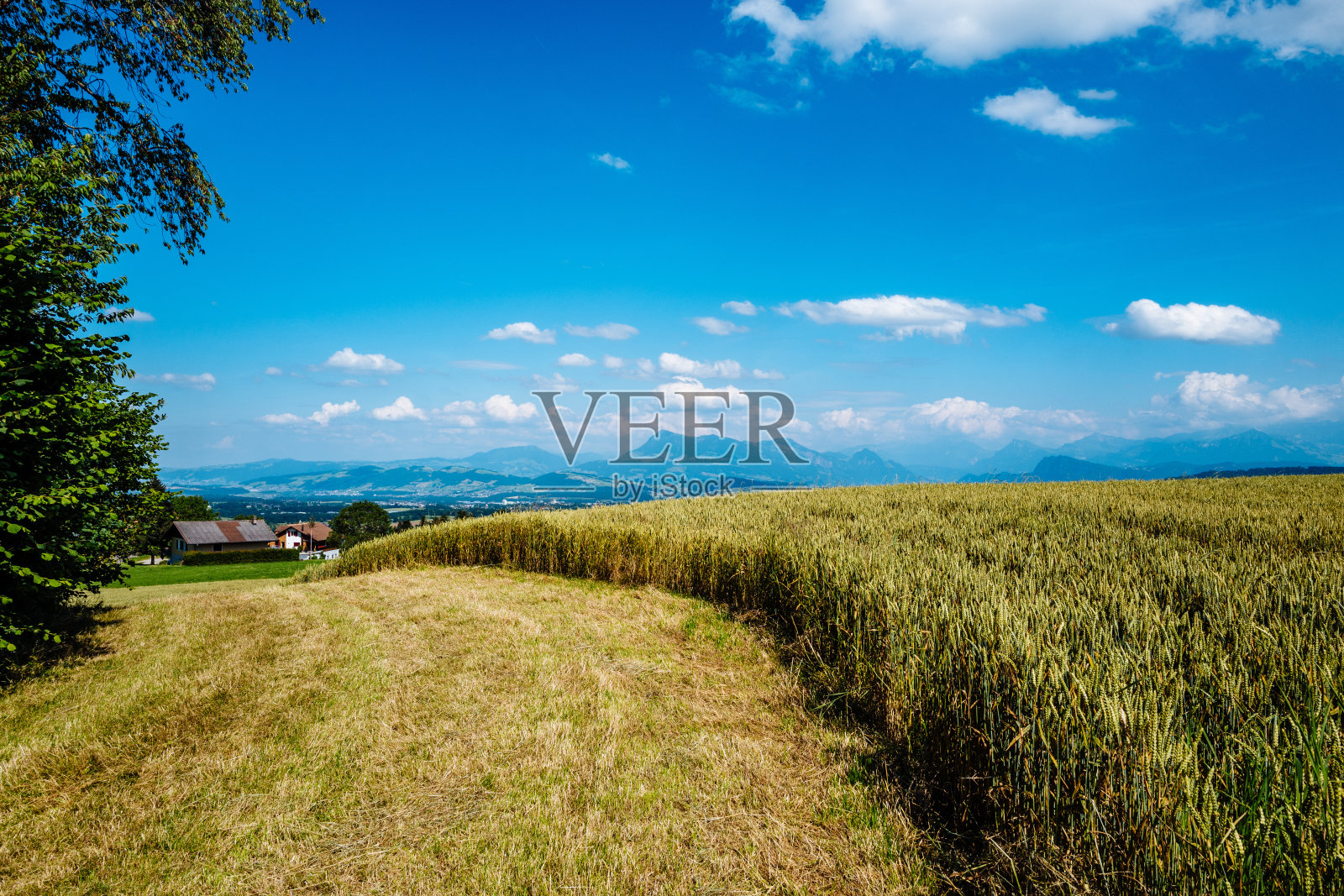 多云天空下的风景照片摄影图片