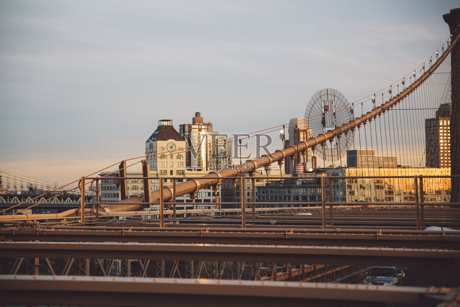 布鲁克林天空之桥照片摄影图片