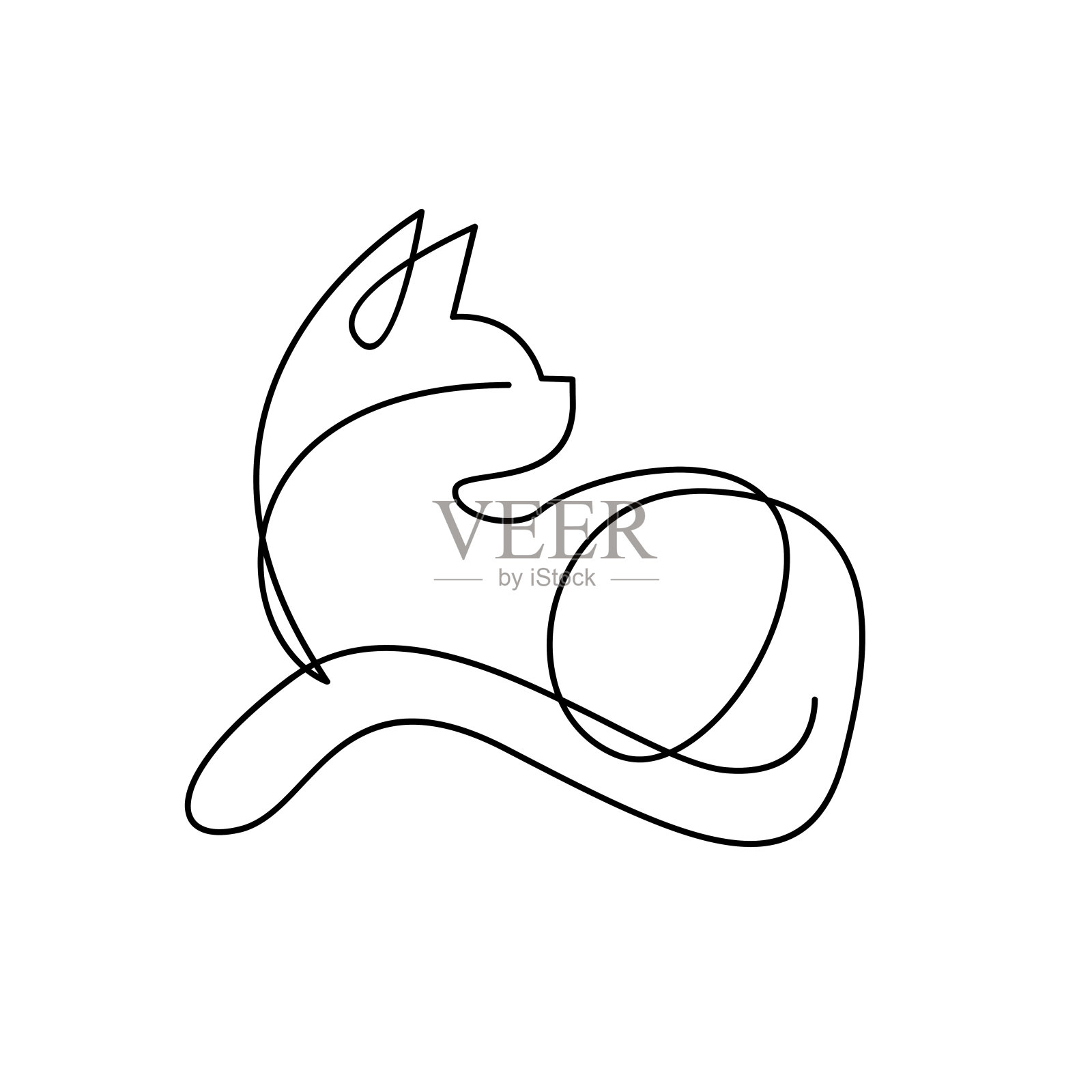 猫单线图标设计插图插画图片素材