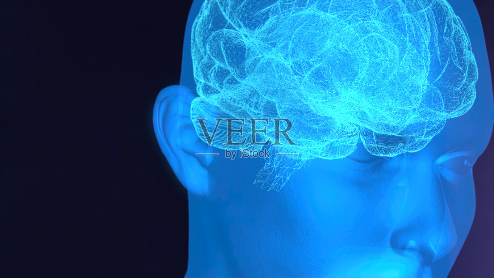 代表概念人工智能的人工神经脑脉冲电路照片摄影图片