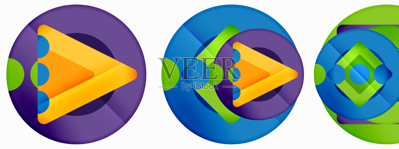 三角形和圆形的抽象背景插画图片素材