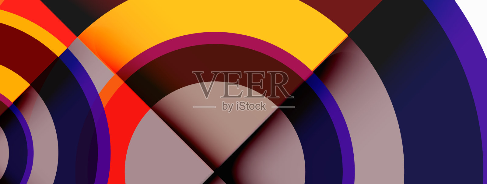 圆形新潮的最小几何抽象插画图片素材