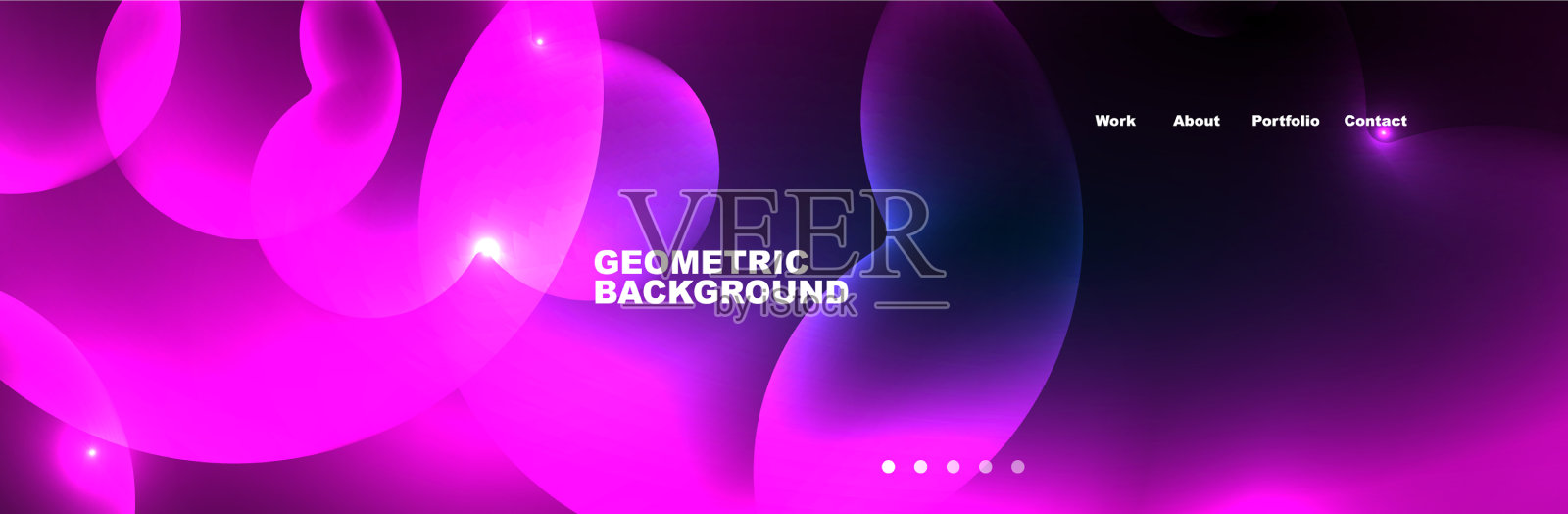 闪亮的霓虹灯圈和泡泡黑暗抽象插画图片素材