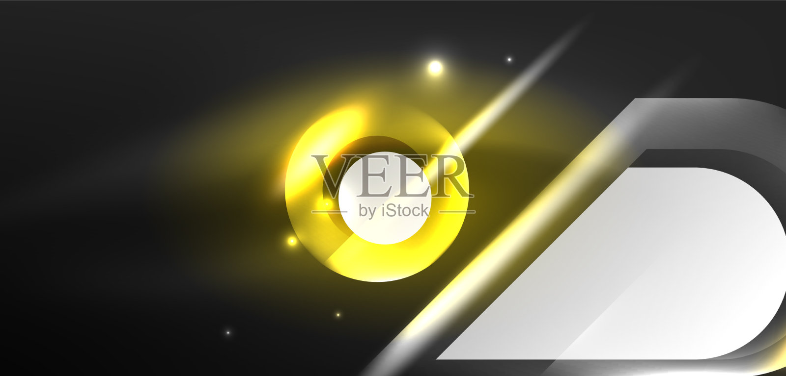 霓虹发光的几何形状抽象插画图片素材