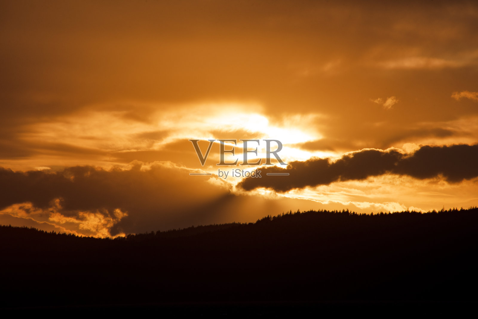 普吉特海湾的日落照片摄影图片