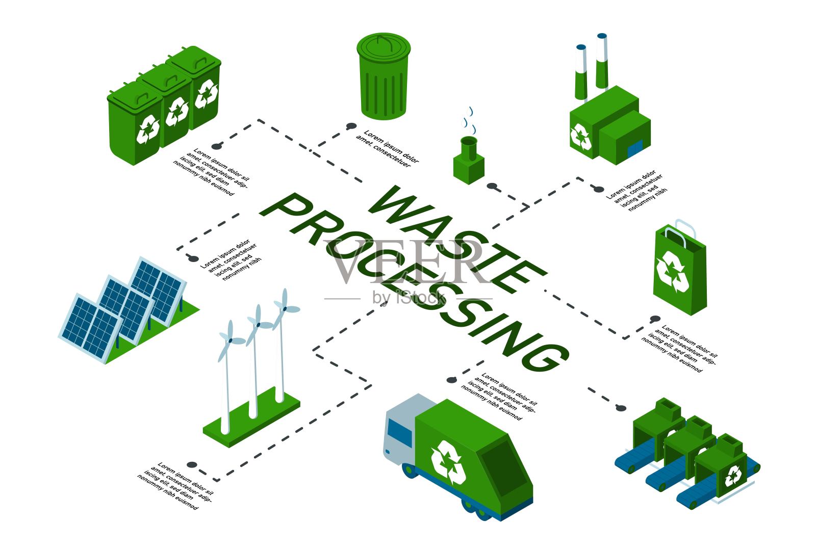 废物回收信息图插画图片素材