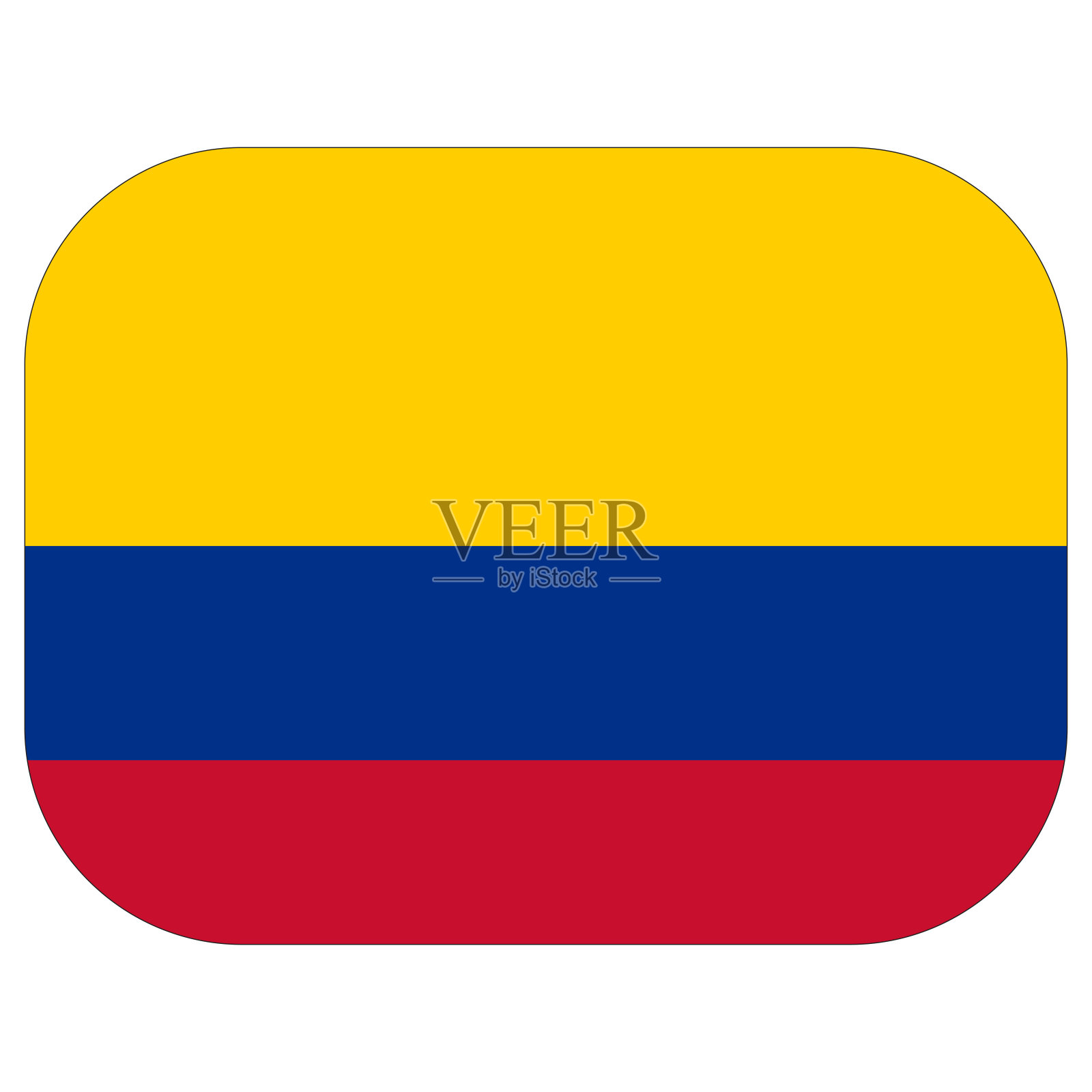 哥伦比亚国旗成形插画图片素材