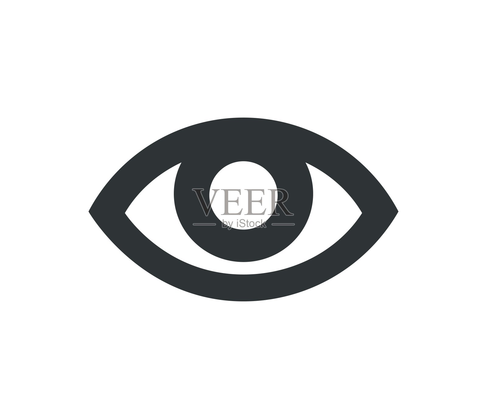 单色简单人眼符号。插画图片素材