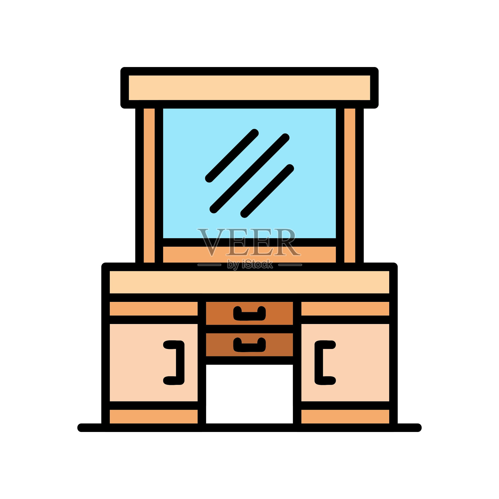 梳妆台图标插画图片素材