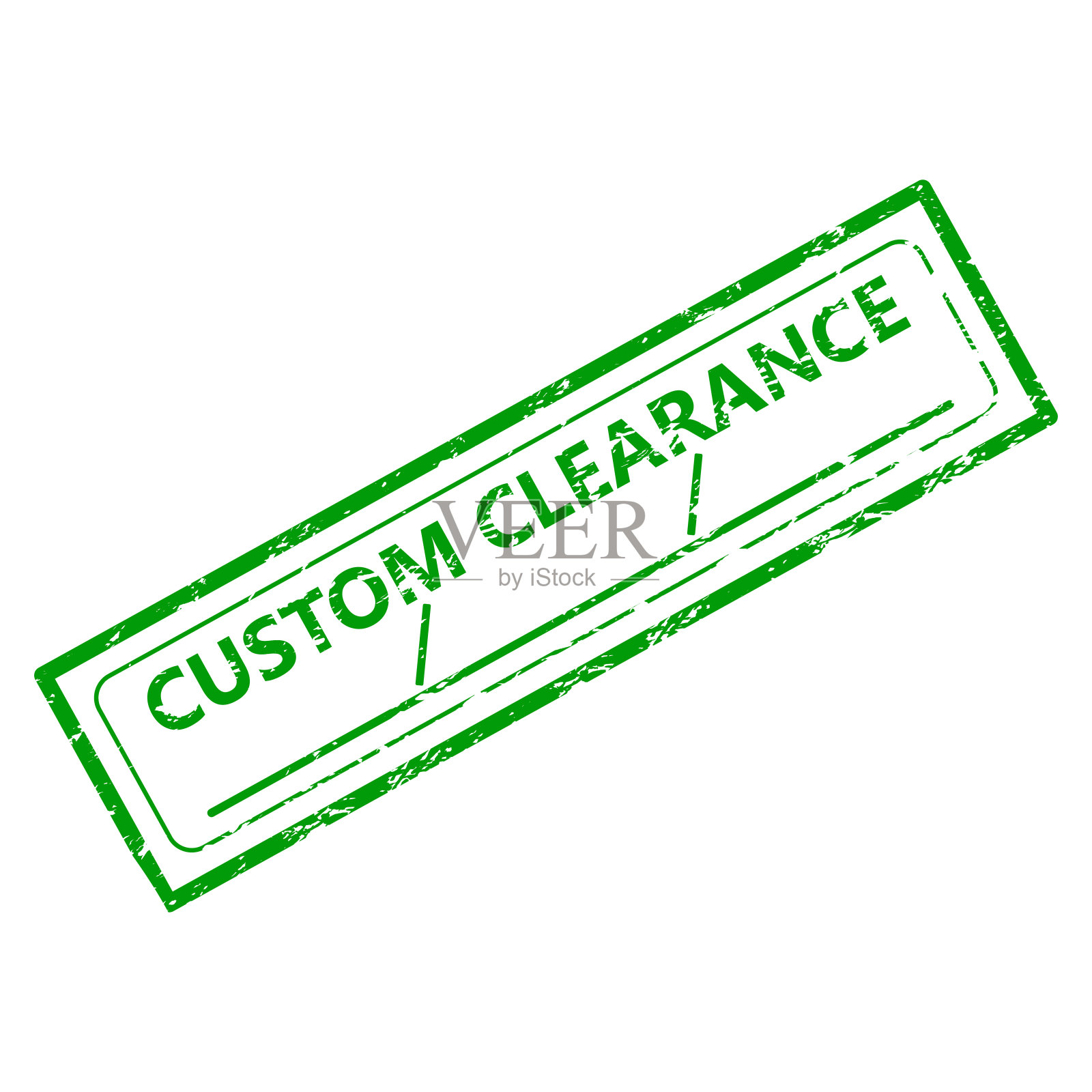 海关清关橡皮图章，注明日期或签章地点插画图片素材