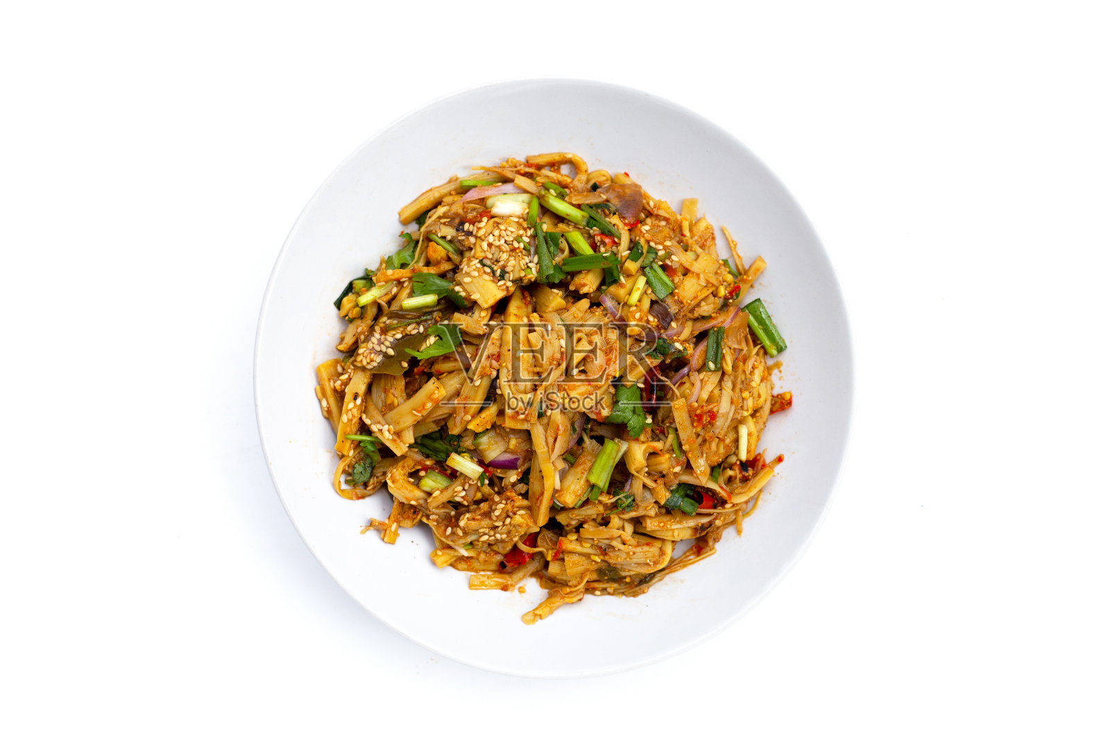 辣笋沙拉。泰国菜照片摄影图片