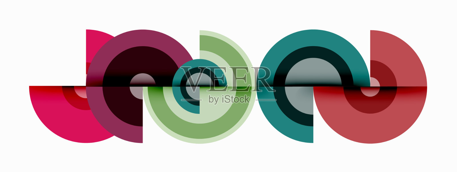 带阴影的圆圈时髦的最小几何插画图片素材