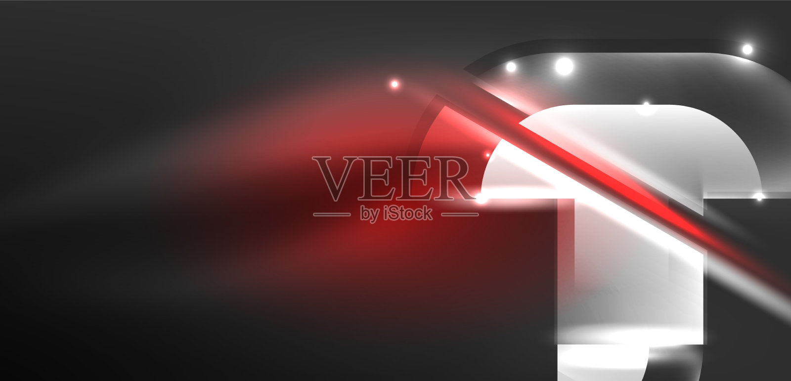 抽象背景发光的霓虹灯圆圈和线条插画图片素材