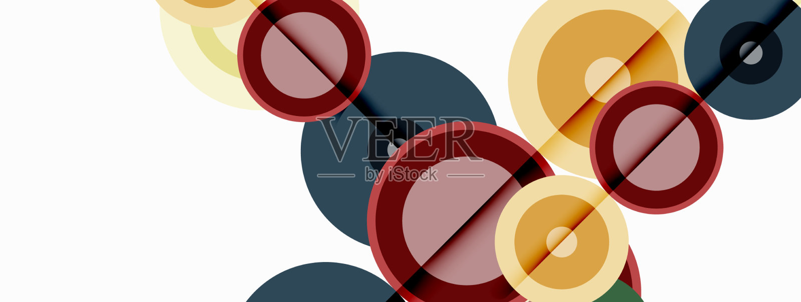 带阴影的圆圈时髦的最小几何设计模板素材