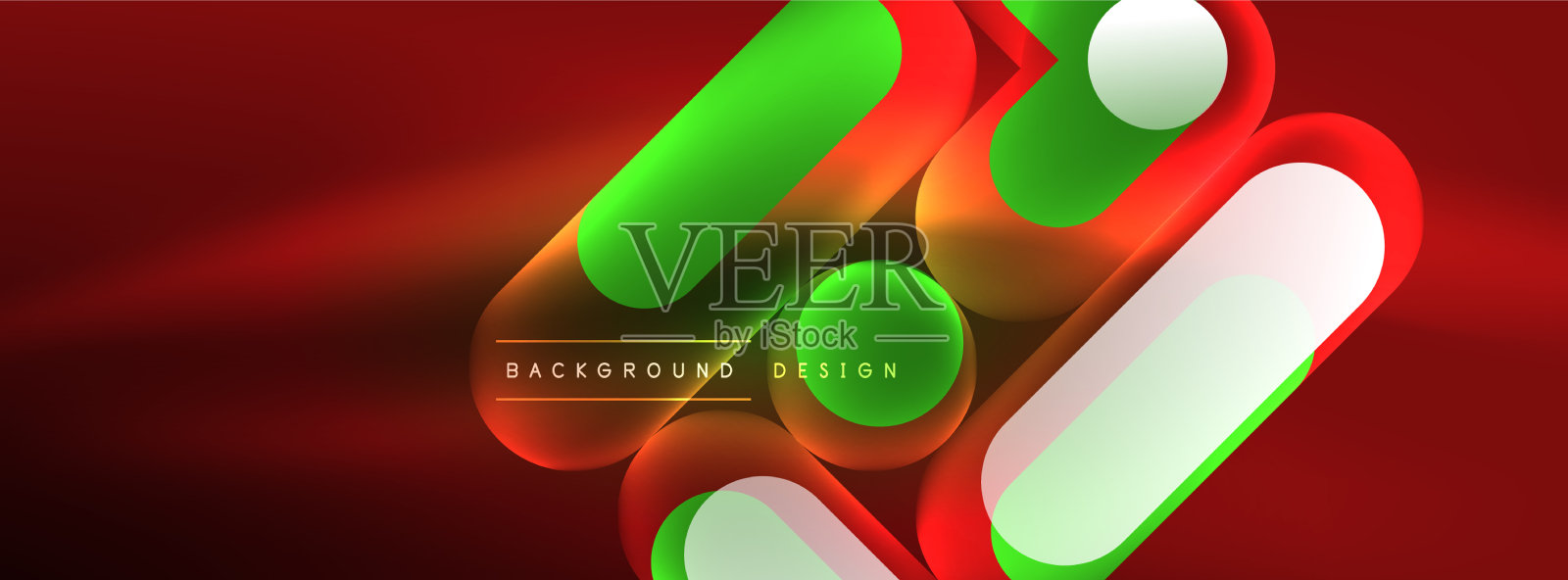 霓虹圆抽象背景模板插画图片素材