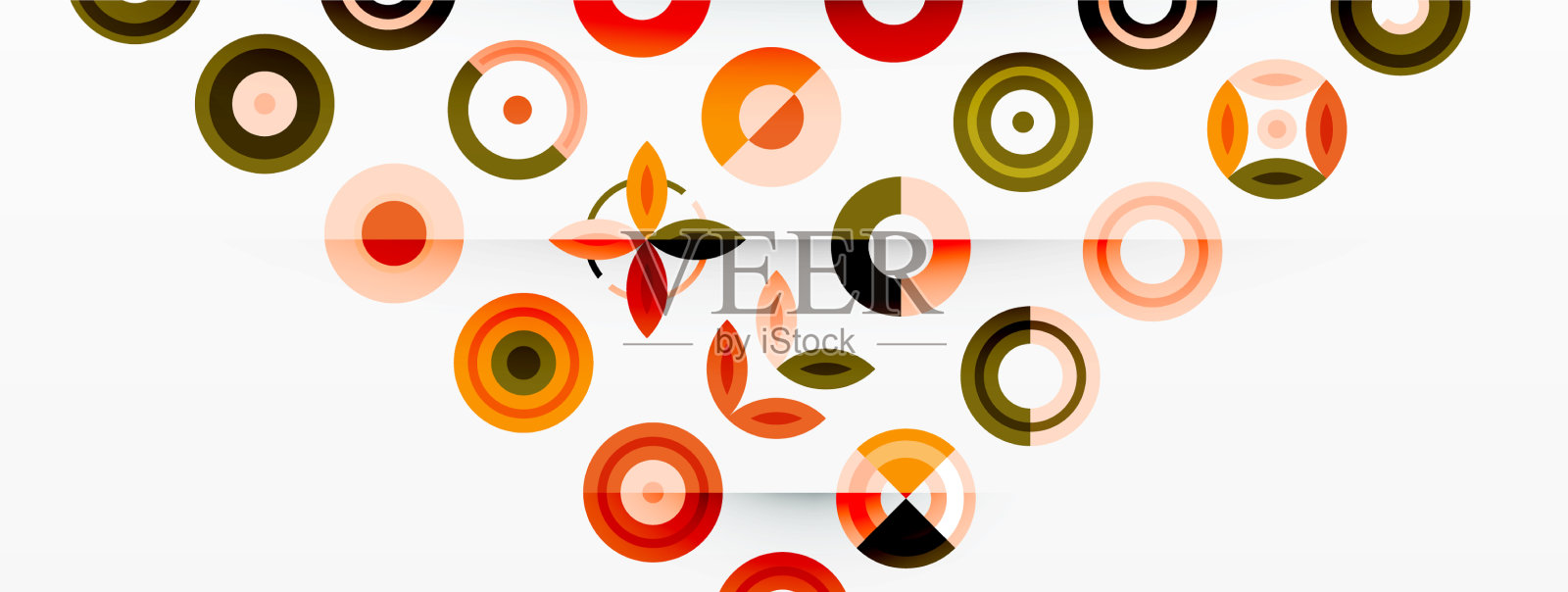 五颜六色的圆圈在一个网格组成抽象插画图片素材