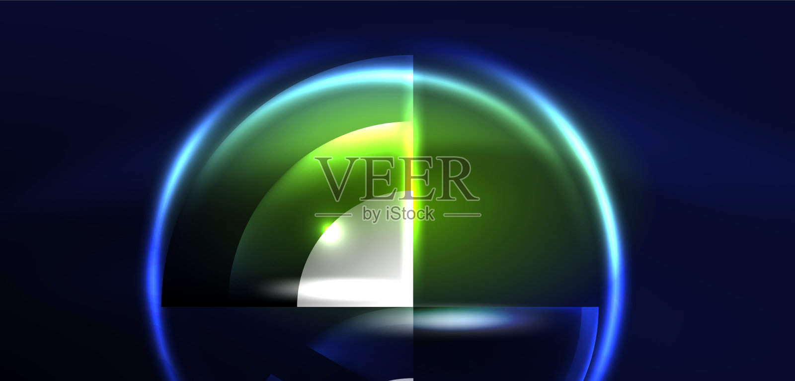 霓虹灯圆形线条和三角形元素嗨插画图片素材