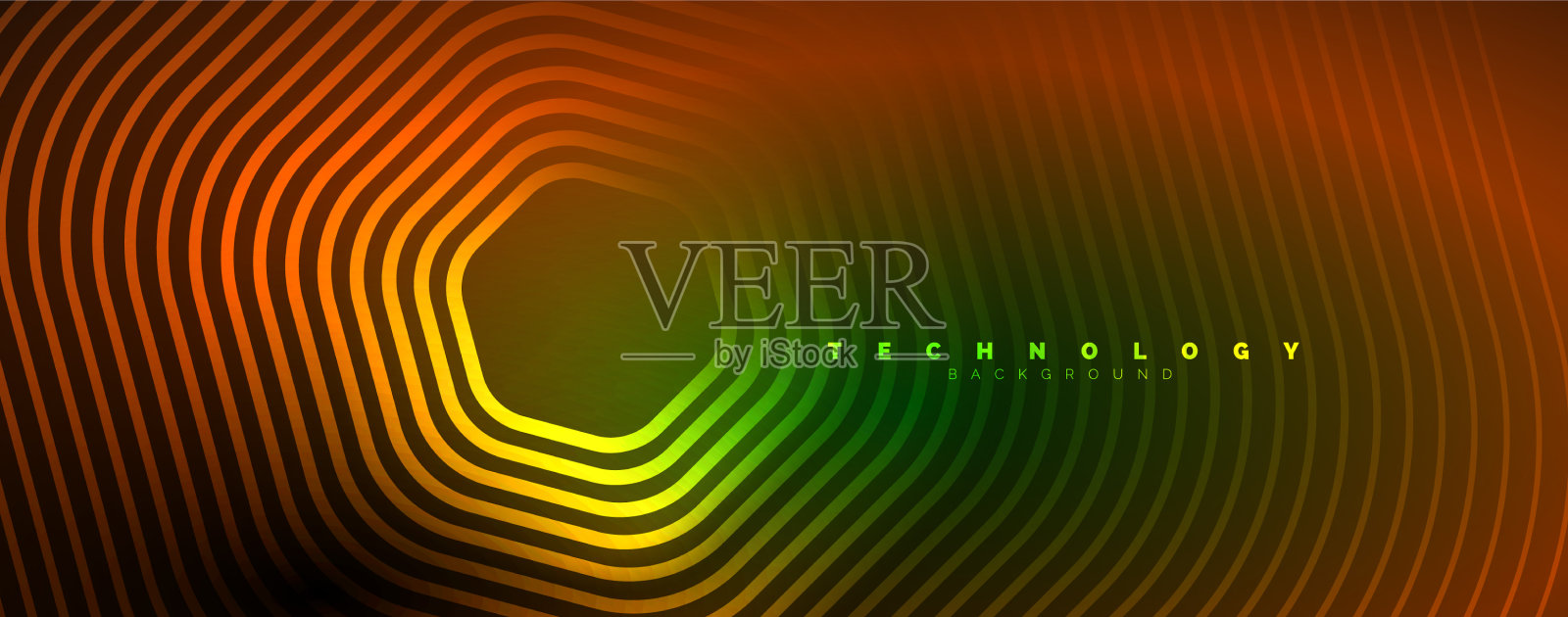 霓虹闪亮的六边形抽象背景插画图片素材