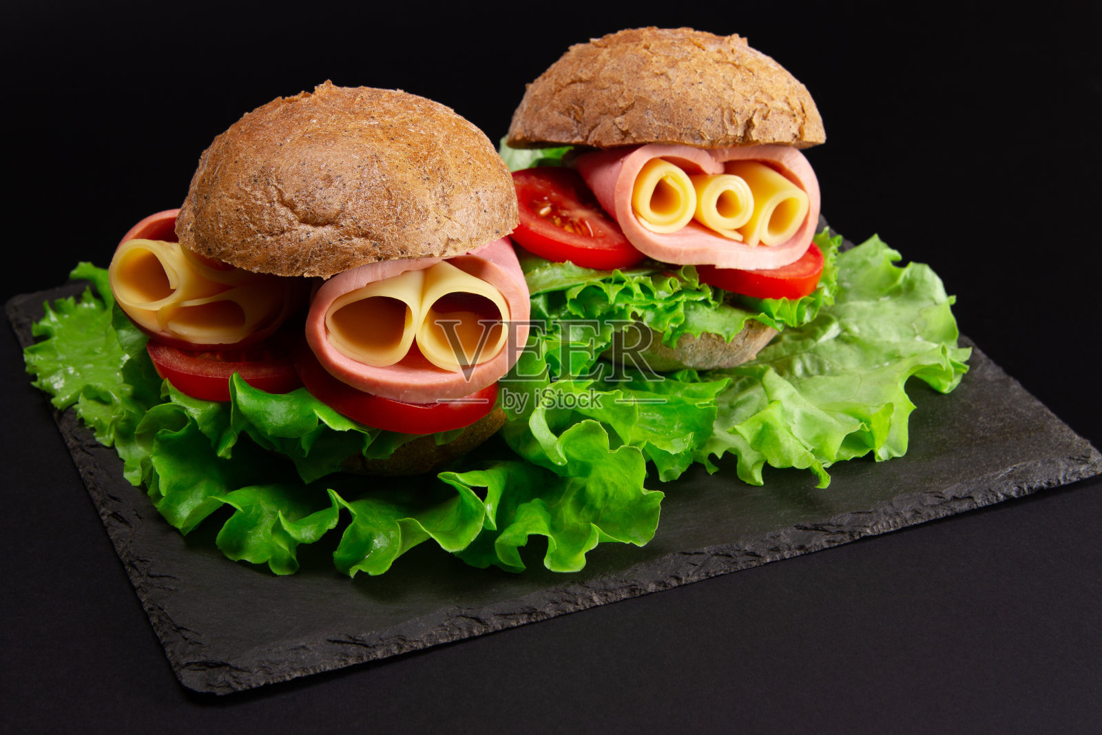 火腿芝士三明治照片摄影图片