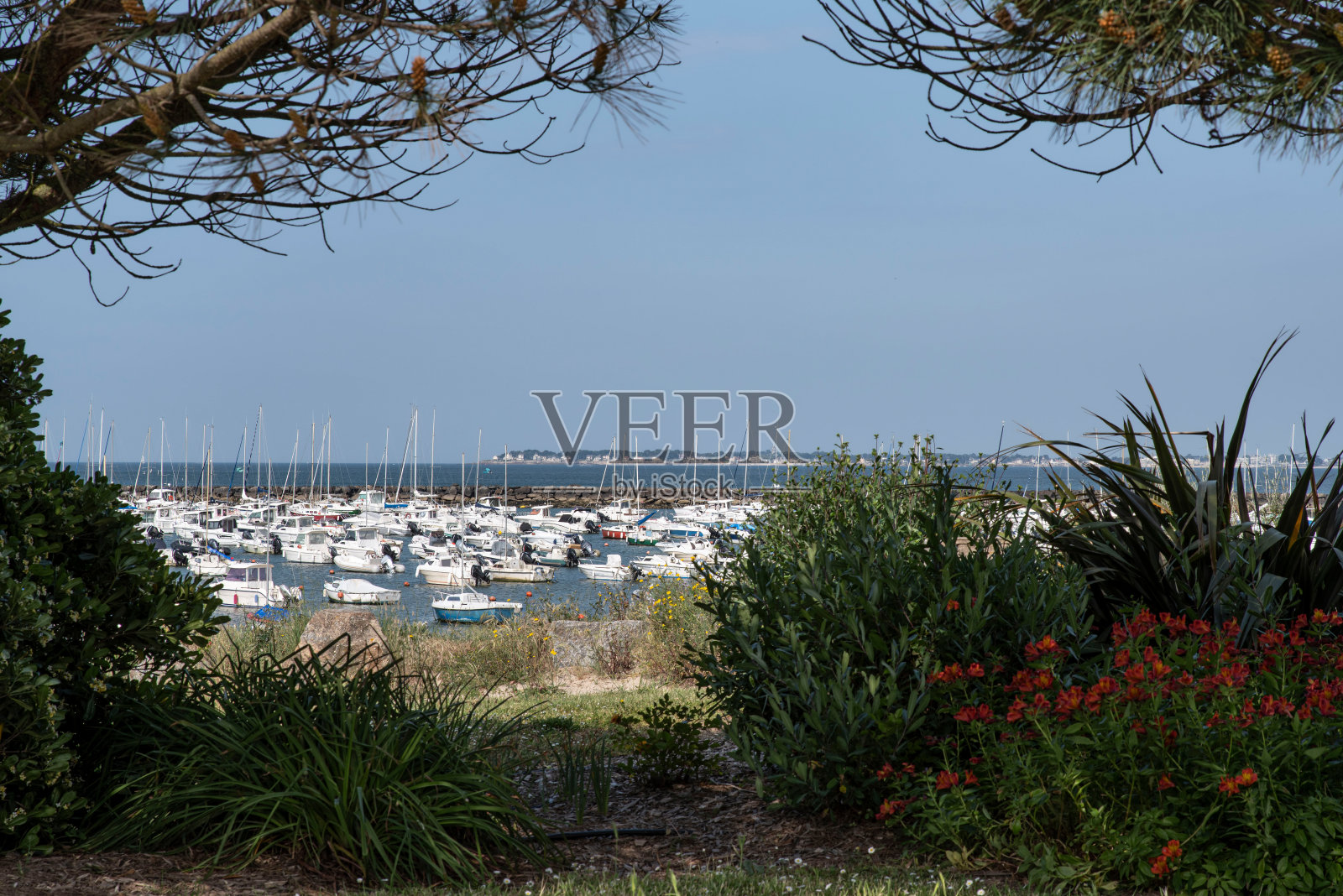 布列塔尼的海港和海滨景观照片摄影图片