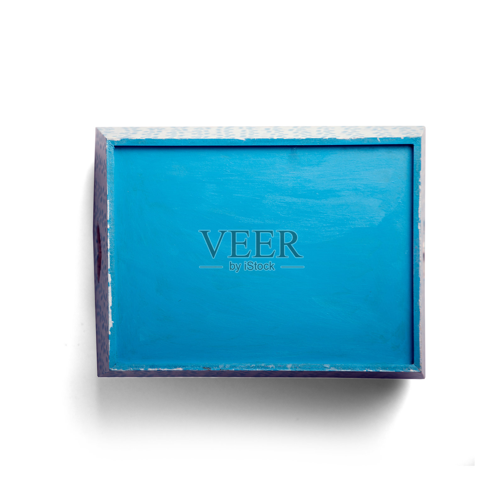 近距离观察蓝色平表孤立在白色背景。照片摄影图片