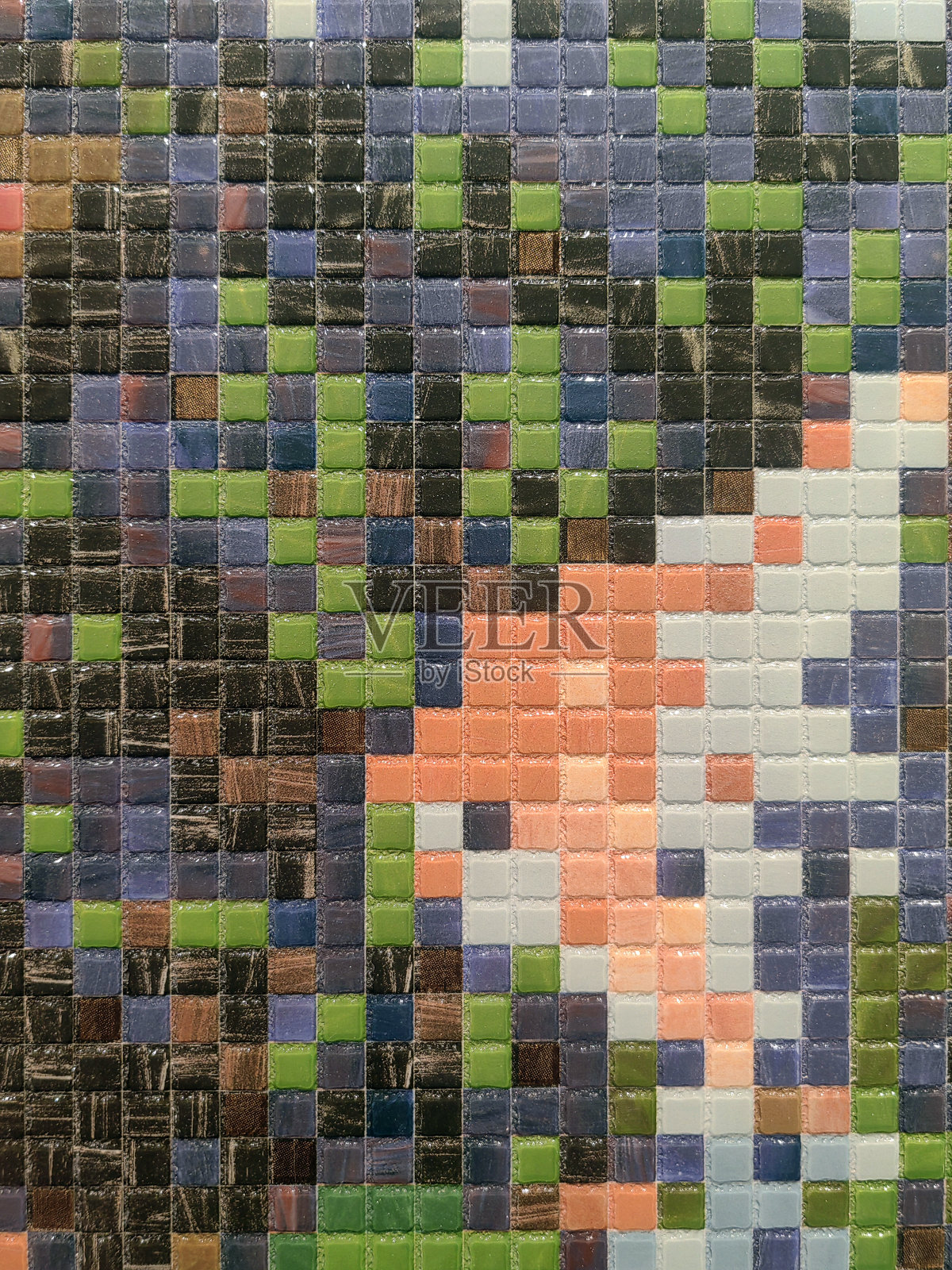 背景镶嵌。马赛克瓷砖几何图案彩色背景。照片摄影图片