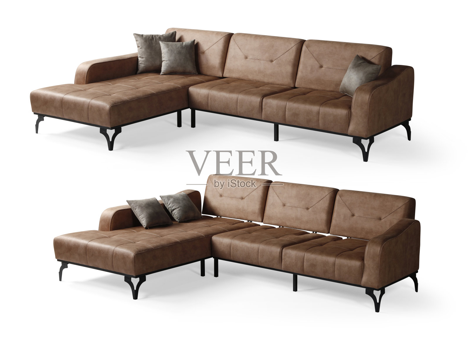 l型沙发，现代转角沙发照片摄影图片