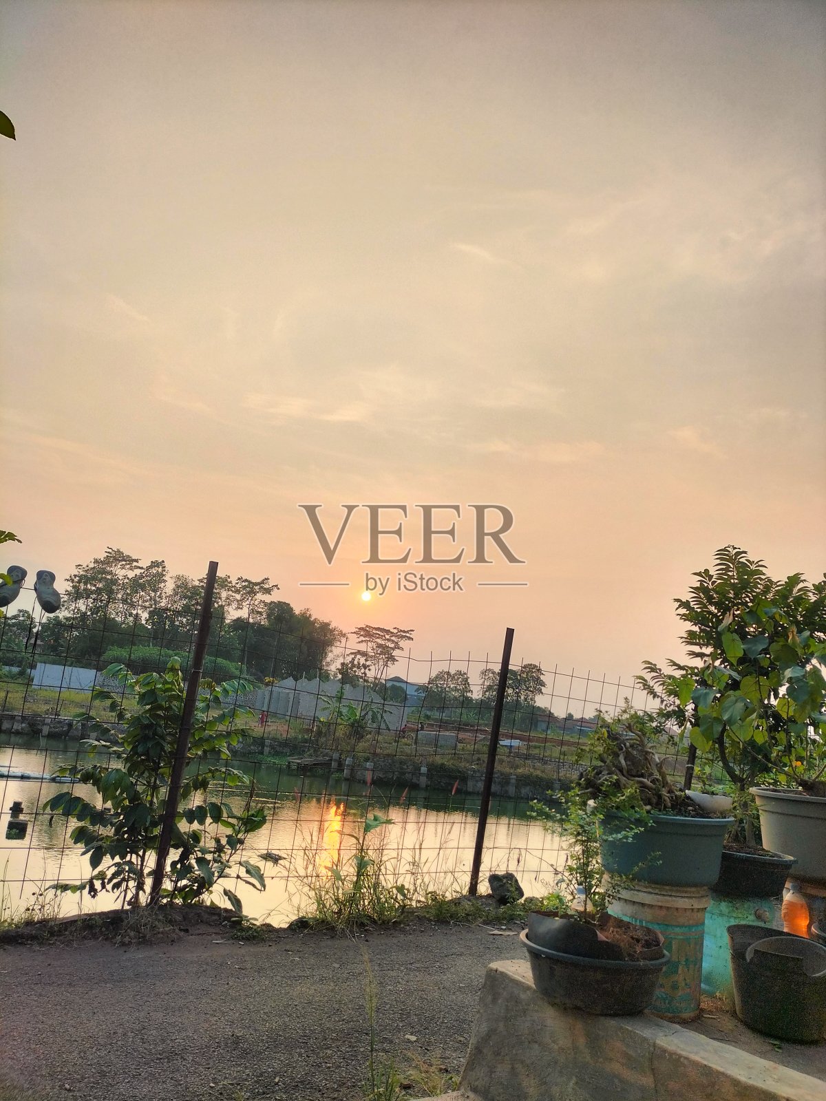 日落在下午的乡村气氛中照片摄影图片