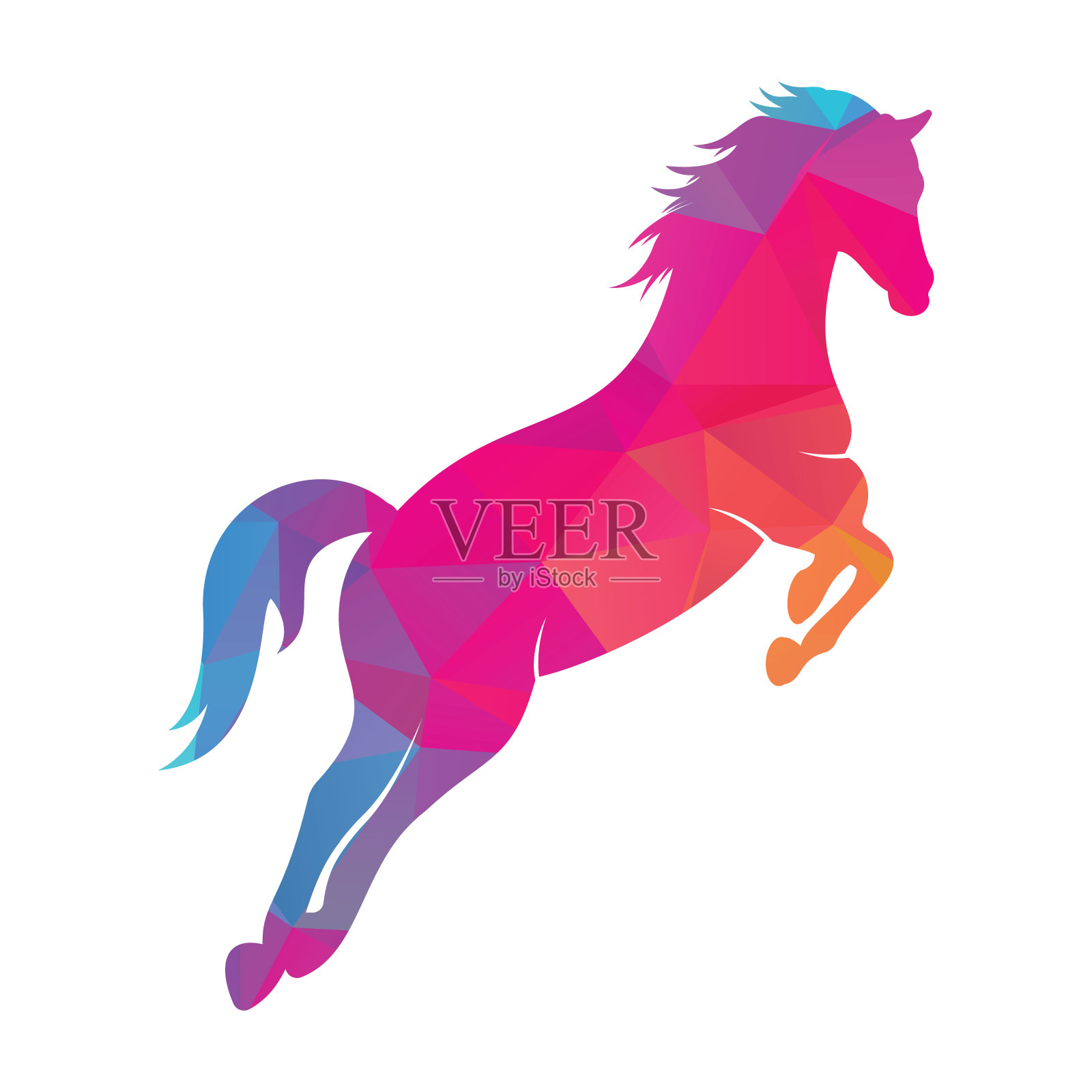 马矢量标志设计。插画图片素材